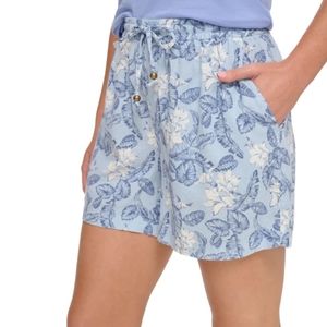 Margaritaville Women's No Passport Required Beach Linen Shorts Cashmere Blue XS